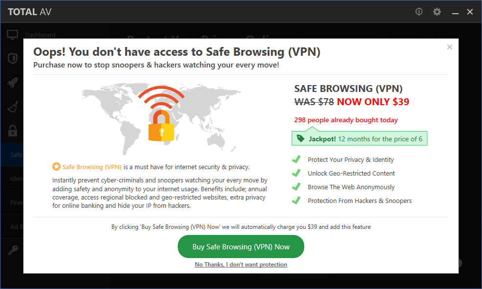 avast blocking private internet access